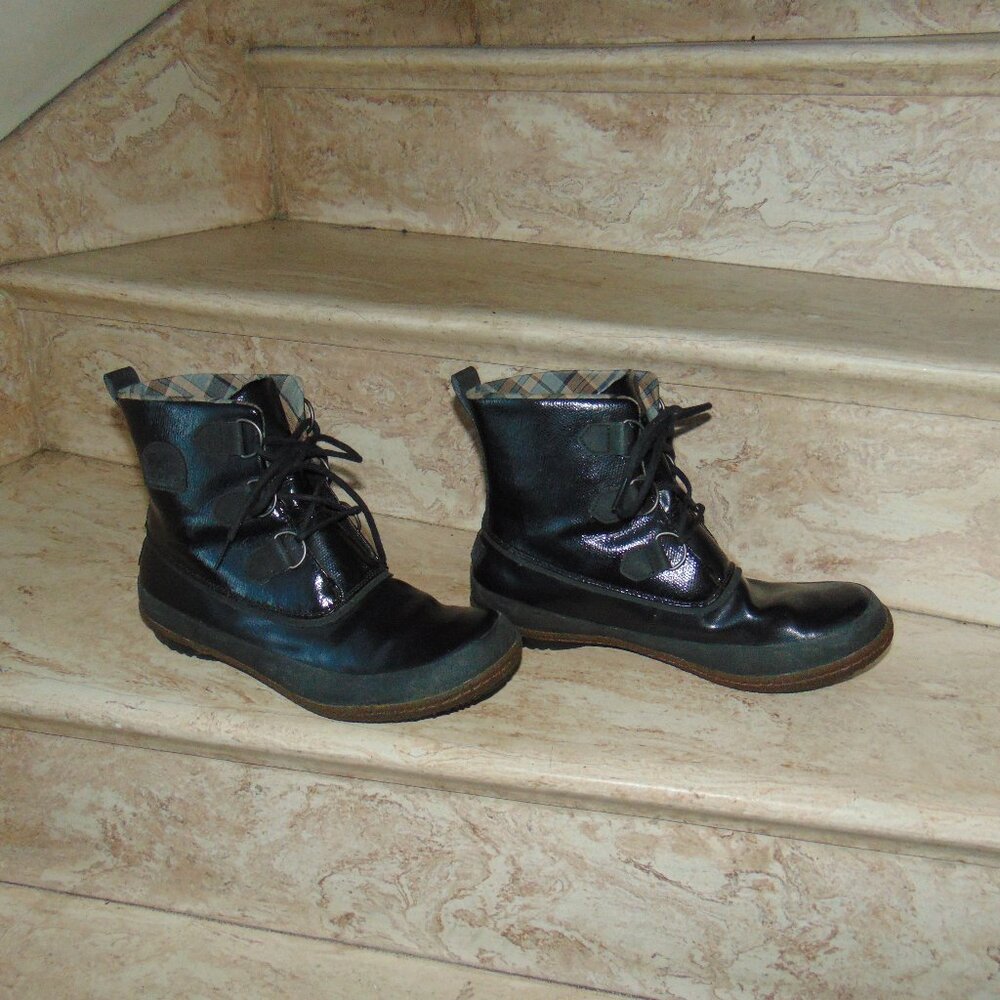 Sorel Womens Black Arctic Combat Waterproof Winter Lace Up Boots sz 10 Gorpcore